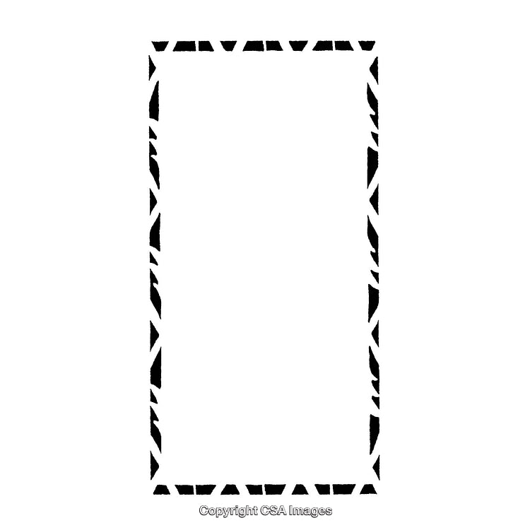 Black and White Decorative Border With Geometric Patterns