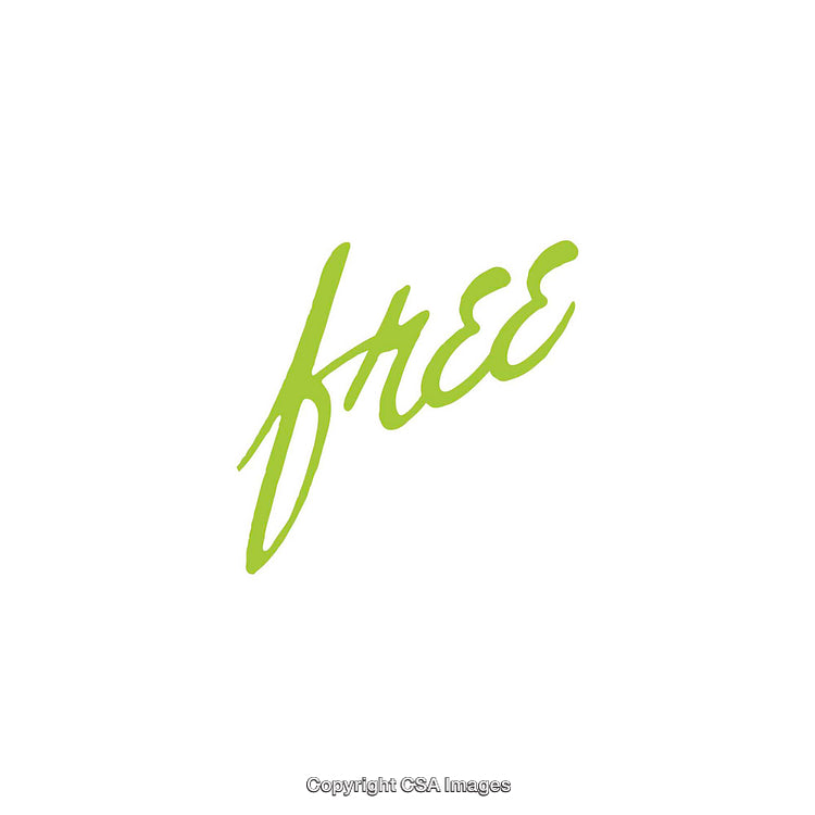 Vibrant Green Free Word on Clean White Background