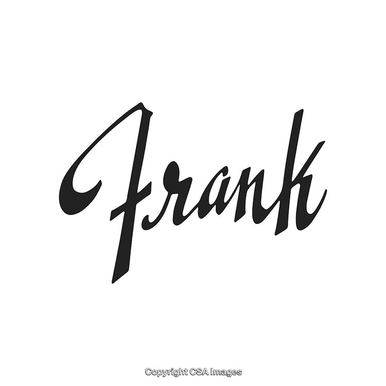 Elegant Vintage-Style Calligraphic Design Featuring the Name 'Frank' in Black Script