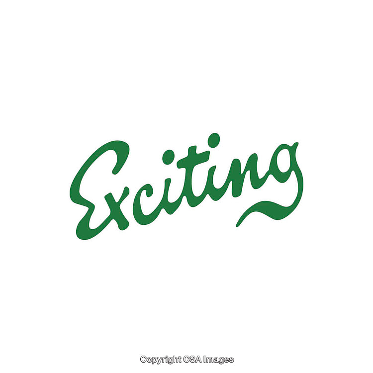 Stylish Green Exciting Typography Design on Clean White Background