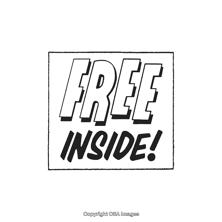 Bold Black and White Poster with 'Free Inside!' Callout