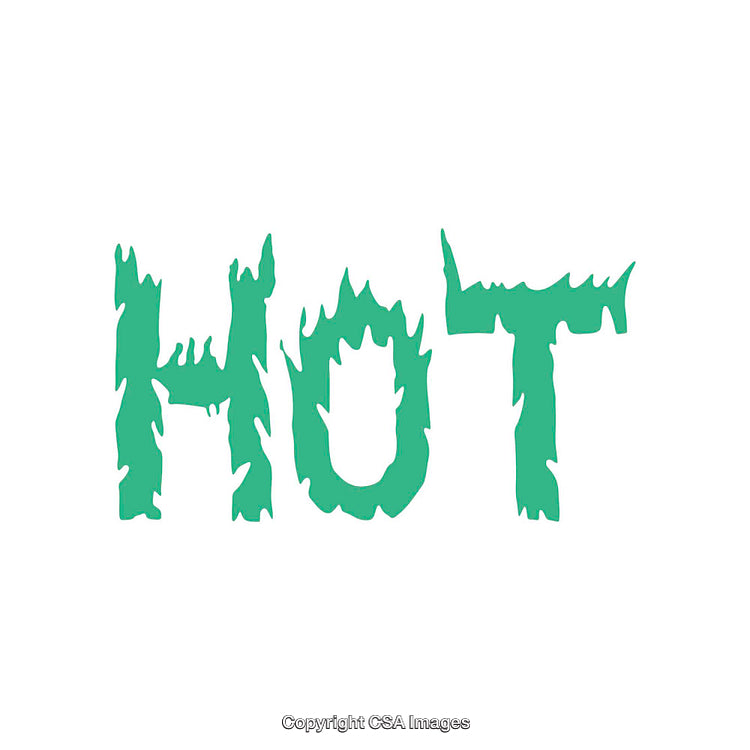 Graphic Artwork Featuring the Word Hot in Flaming Typeface Design
