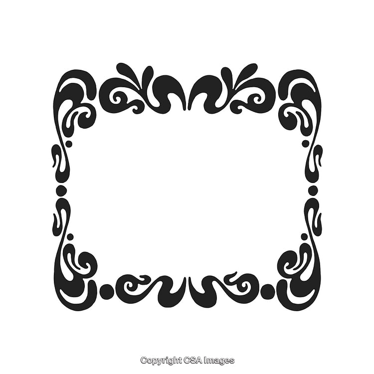 Decorative Black And White Ornamental Border Design