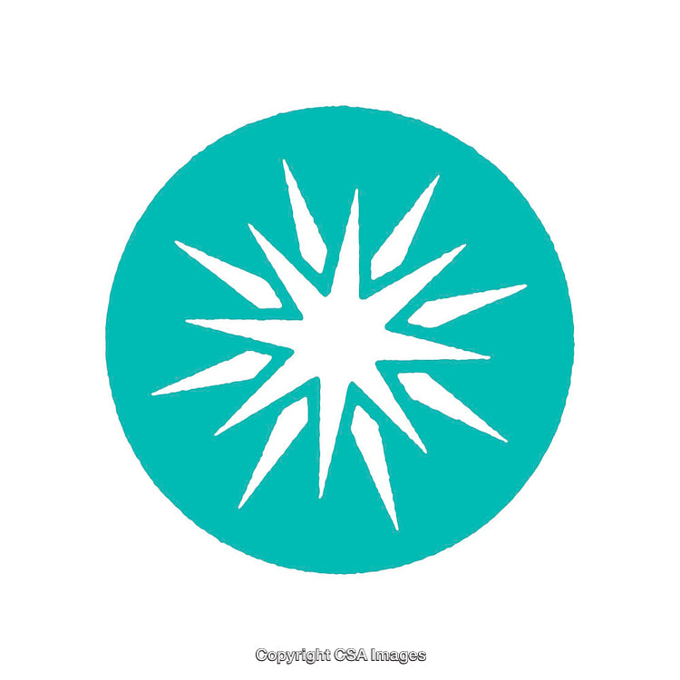 Abstract Starburst in a Circular Pattern with Blue and White Colors