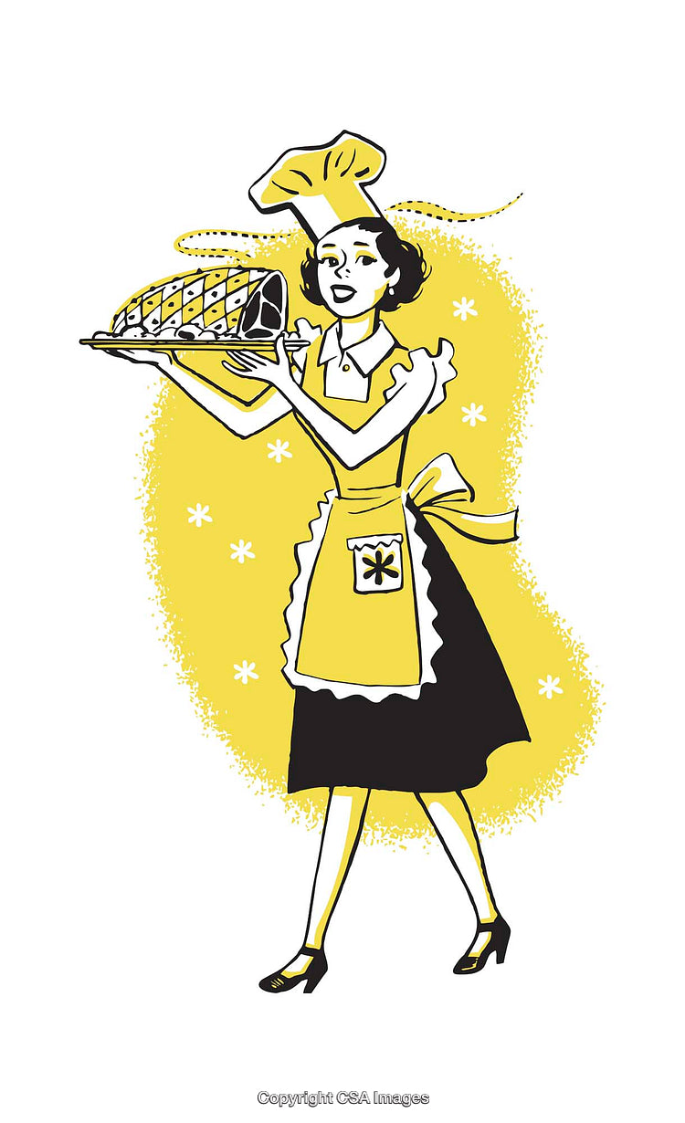 Retro Style Illustration of a Baker Holding a Loaf of Freshly Made Bread