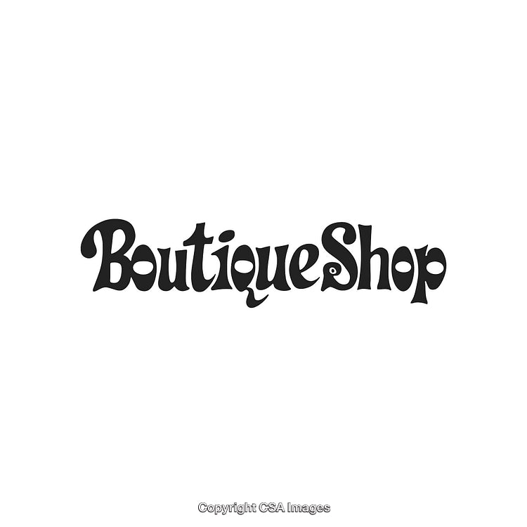 Vintage Style Boutique Shop Logo with Elegant Artistic Typography