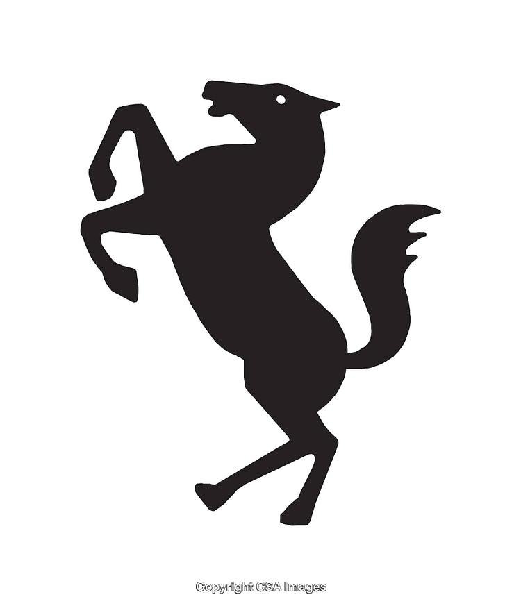 Simplistic Black Silhouette of a Rearing Horse Icon Artwork