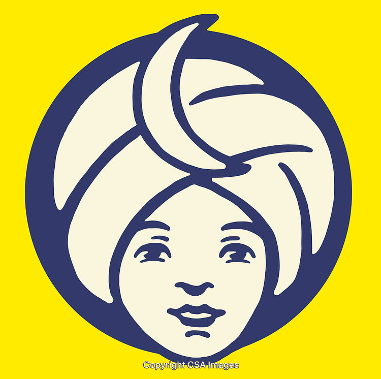 Stylized Illustration of a Person Wearing a Turban on a Bright Background