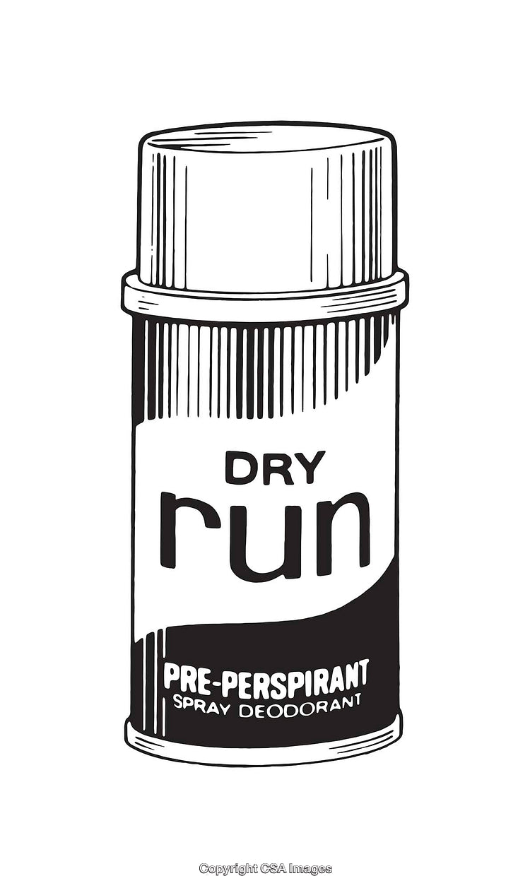 Black and White Line Art Illustration of Deodorant Spray Bottle