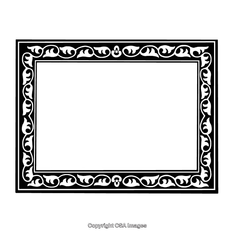 Elegant Black and White Border Design with Ornate Pattern