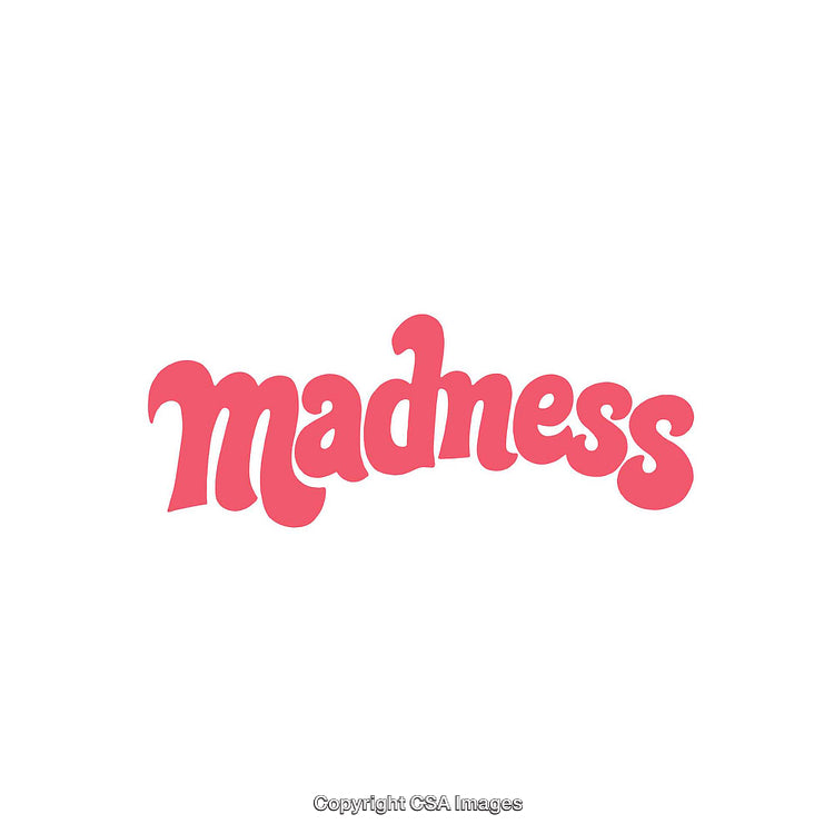 Pink Stylish Text Displaying the Word 'Madness' on a White Background
