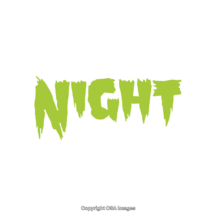 Green Text Art Featuring 'Night' in a Dripping Artistic Font Style