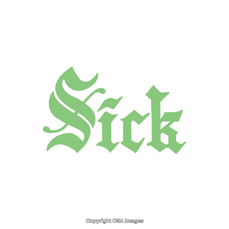 Green Stylized Lettering Artwork on White Background