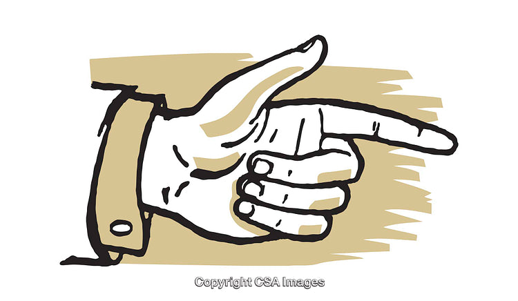 Illustrated Depiction of a Hand Pointing With a Retro Style