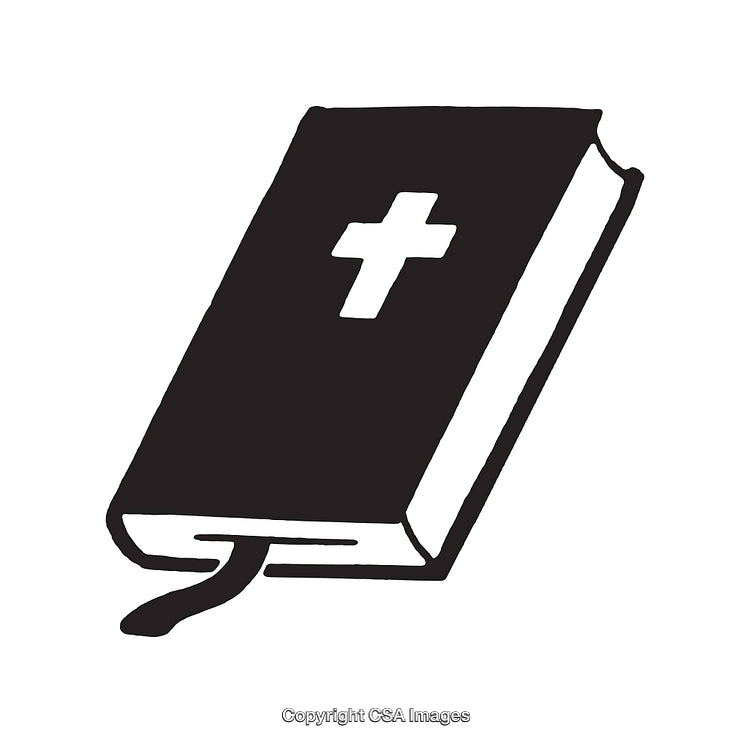 Black and White Icon of a Christian Holy Bible