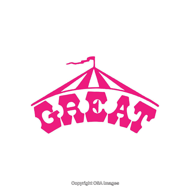 Pink Circus Tent Illustration with Bold Typography Design
