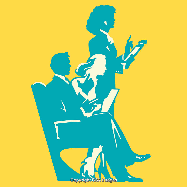 Silhouettes of Professionals in a Teamwork Setting on a Vibrant Background