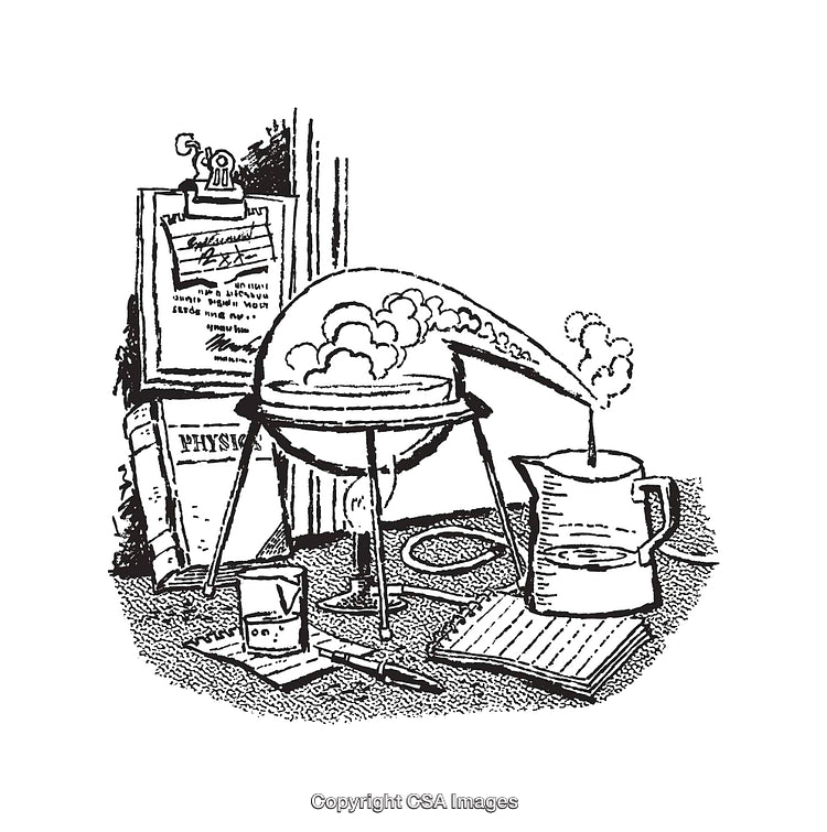 Hand-Drawn Laboratory Equipment Set for Chemistry and Physics Experiments
