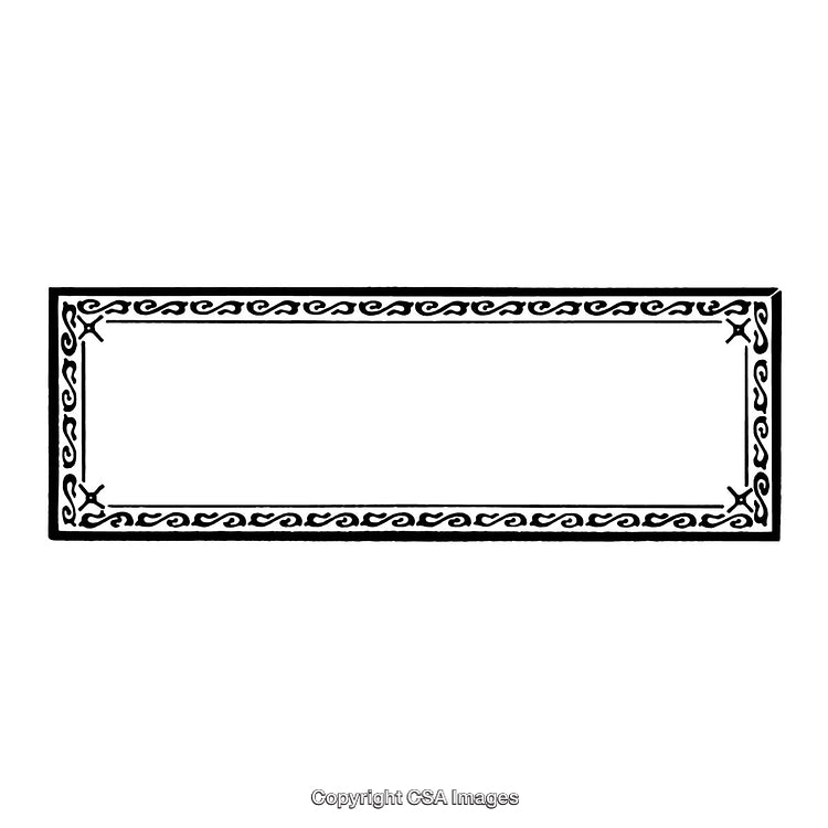 Intricate Black and White Decorative Rectangular Border Design