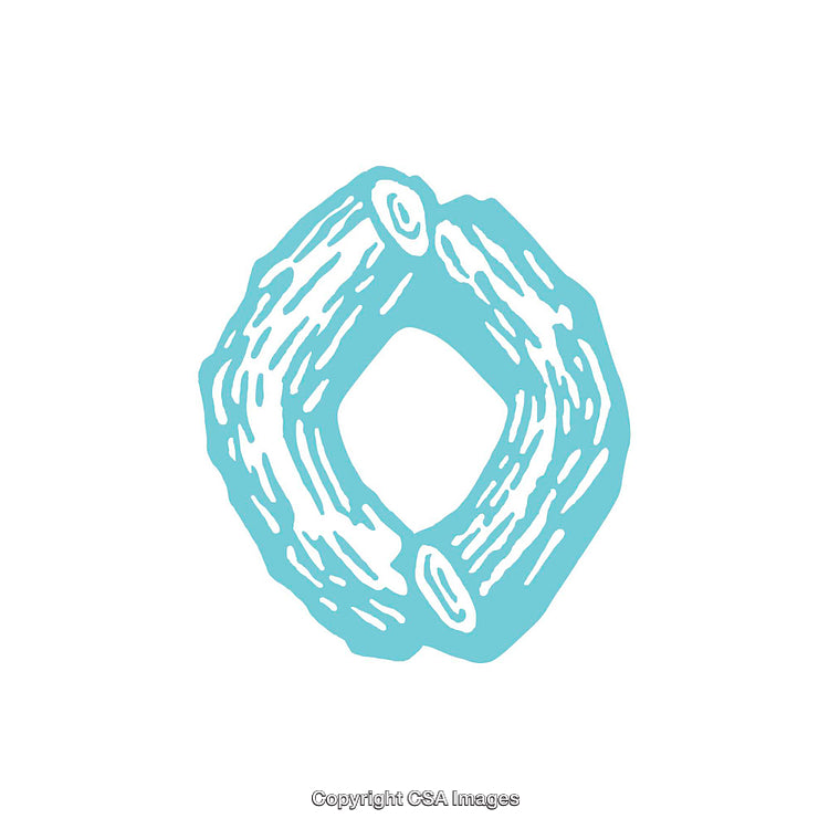 Artistic Illustration Featuring the Letter "O" in a Textured Design Style