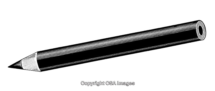 Detailed Black and White Engraving of a Classic Pencil Design