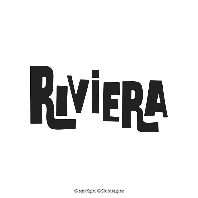Stylized Black Text Logo Design Featuring the Word Riviera