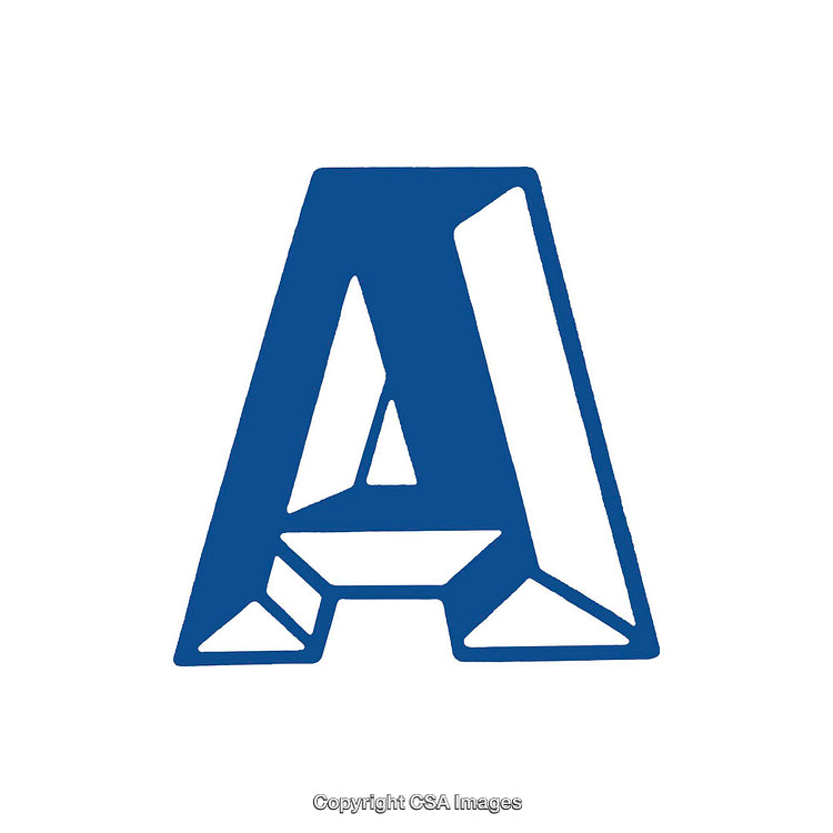 Geometric Blue Letter A Design on White Background