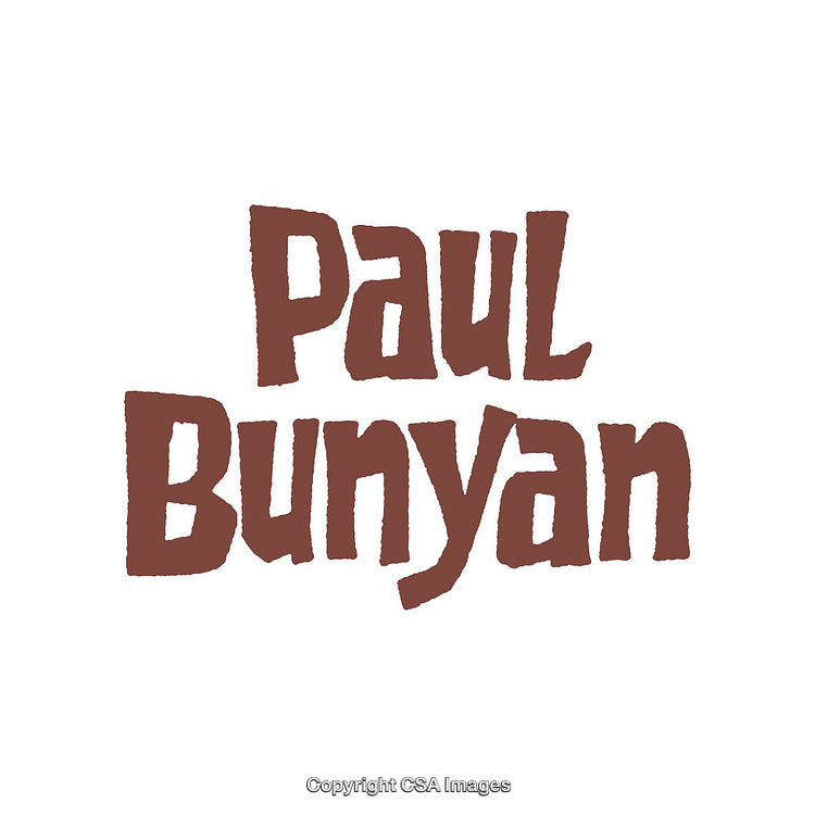 Rustic Text Typography with the Name 'Paul Bunyan' in Classic Font Style