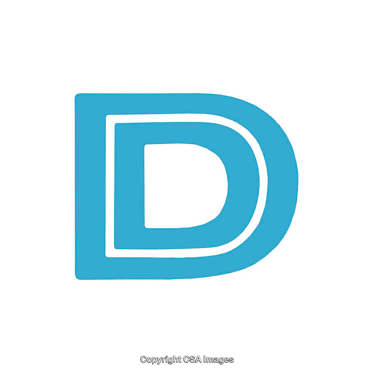Blue Letter D Logo with Minimalist Design on White Background