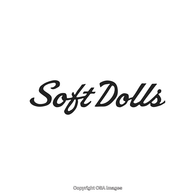 Elegant Script Logo for Soft Dolls Brand on White Background