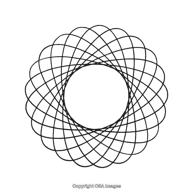 Black and White Circular Geometric Pattern Art in a Minimalist Design