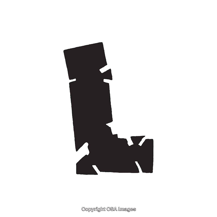 Abstract Silhouette of the Letter L in Bold Black Design