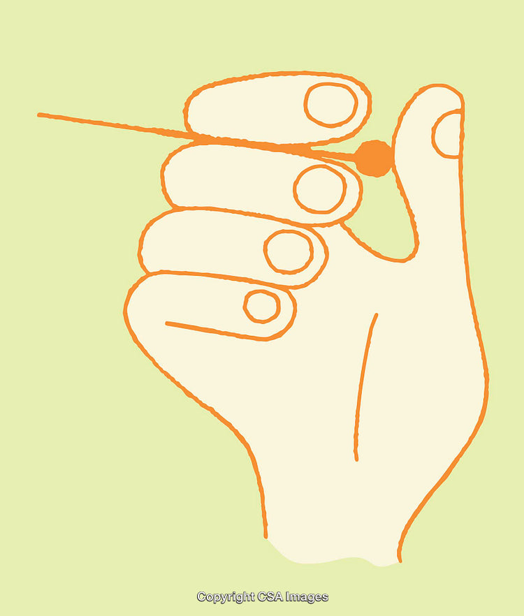 Minimalist Line Art of a Hand Holding a Tiny Object