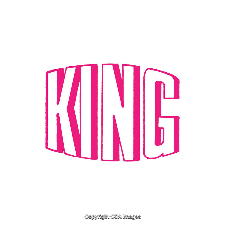 Bold Pink Text Design Featuring the Word KING in Playful Font