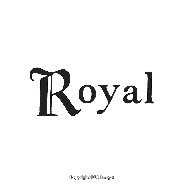 Elegant Black Text Reading 'Royal' on White Background