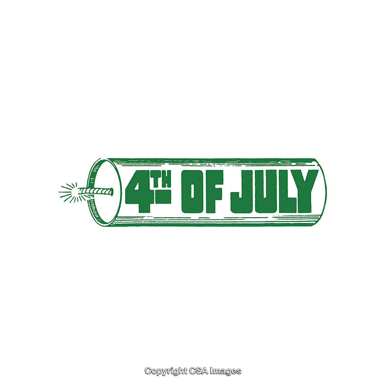 4th of July Text Inside Firework Representation in Green Design