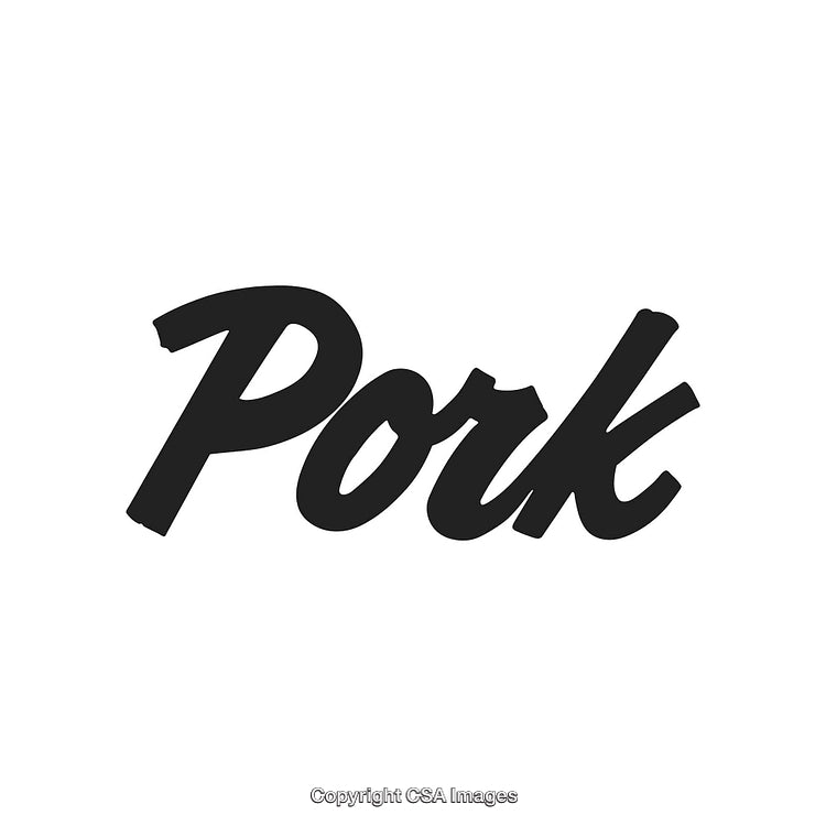 Bold Black Pork Lettering on Clean White Isolated Background