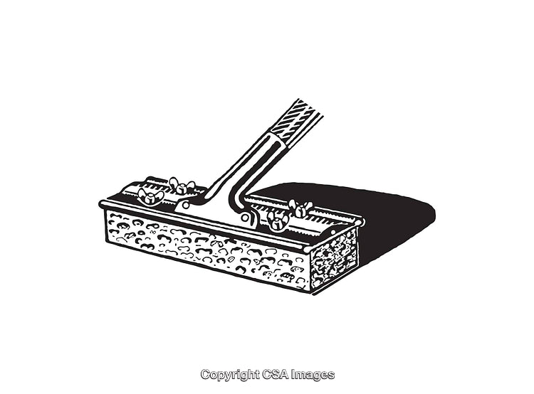 Vintage Style Black and White Illustration of a Razor Shaving Tool