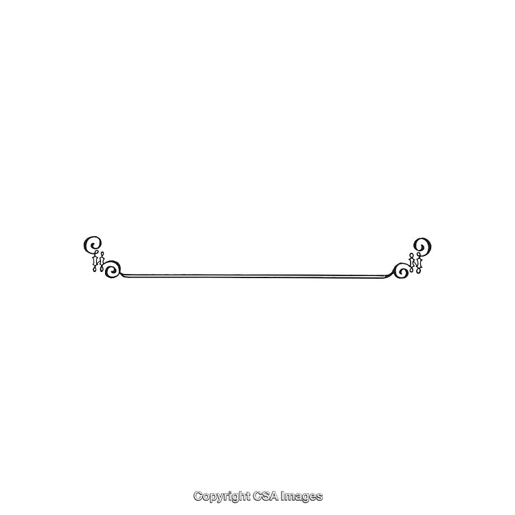 Elegant Black and White Decorative Line Ornament with Swirl Accents