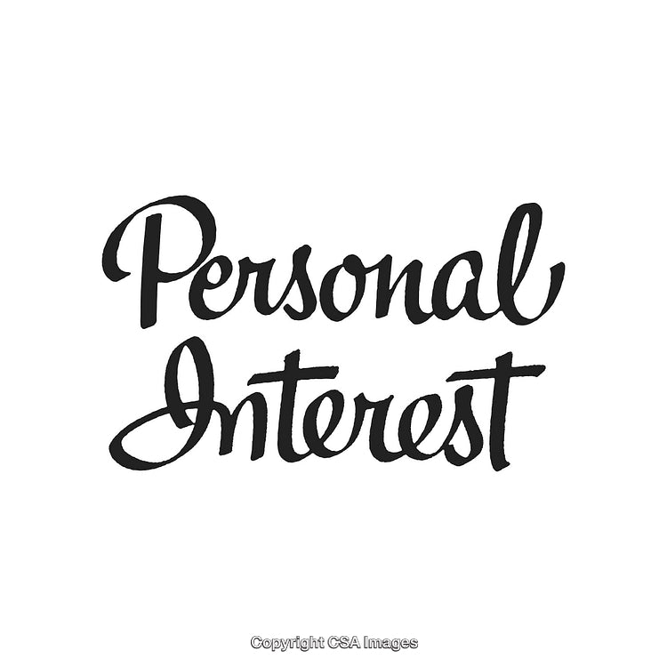 Elegant Hand-Lettered Calligraphy of 'Personal Interest' in Black Script