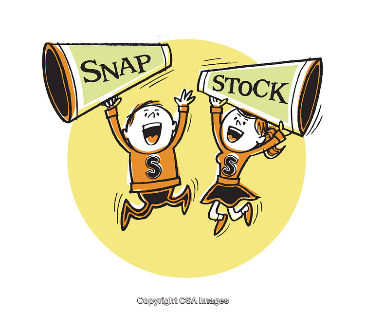 Two Cheerful Characters Using Megaphones in Illustrated Advertising Artwork