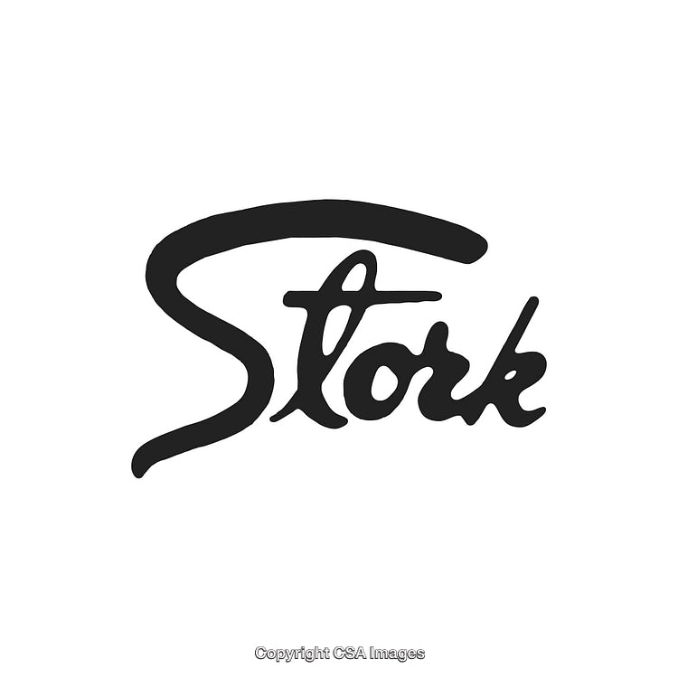 Elegant Black and White Stork-Themed Logo with Handwritten Text