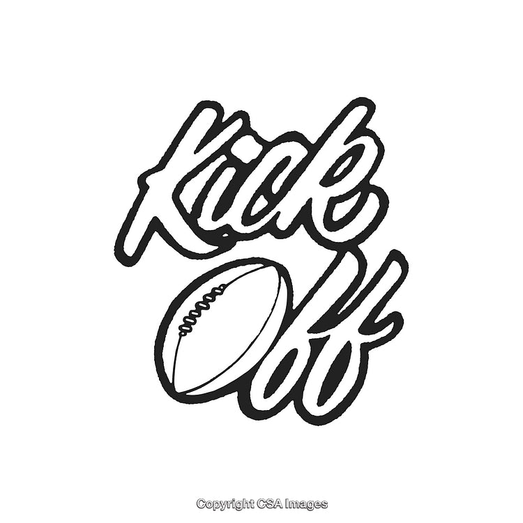 Stylized Black and White Kickoff Design With Football Concept