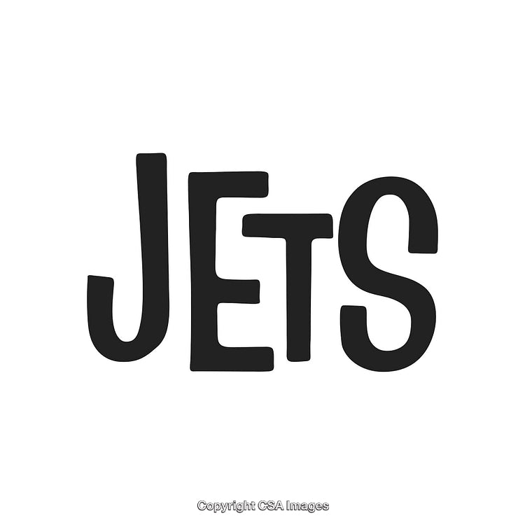 Handwritten Jets Text Illustration With Black Font on a White Background