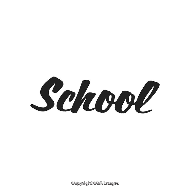 Hand-Drawn Typography of the Word 'School' Vibrantly Styled
