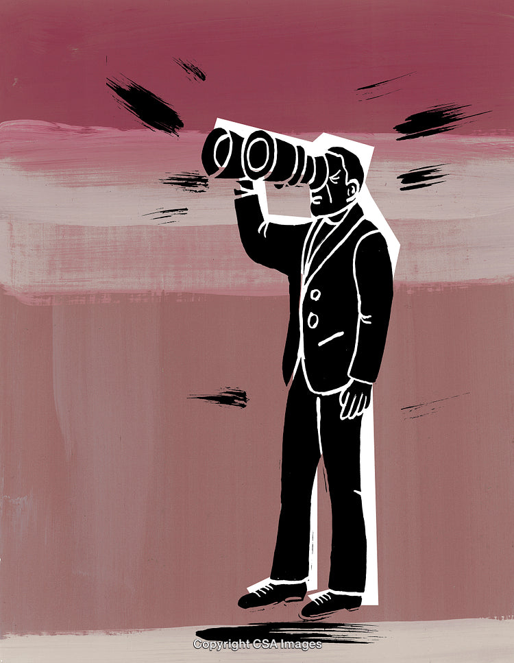 Man Looking Through Binoculars