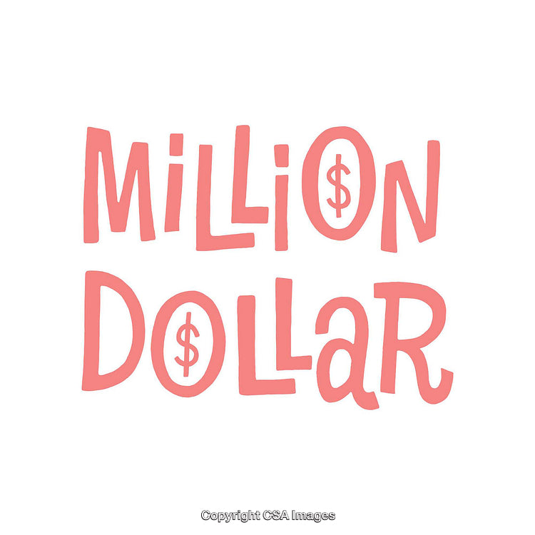 Playful Typography Design Featuring 'Million Dollar' Text in Pink Tones