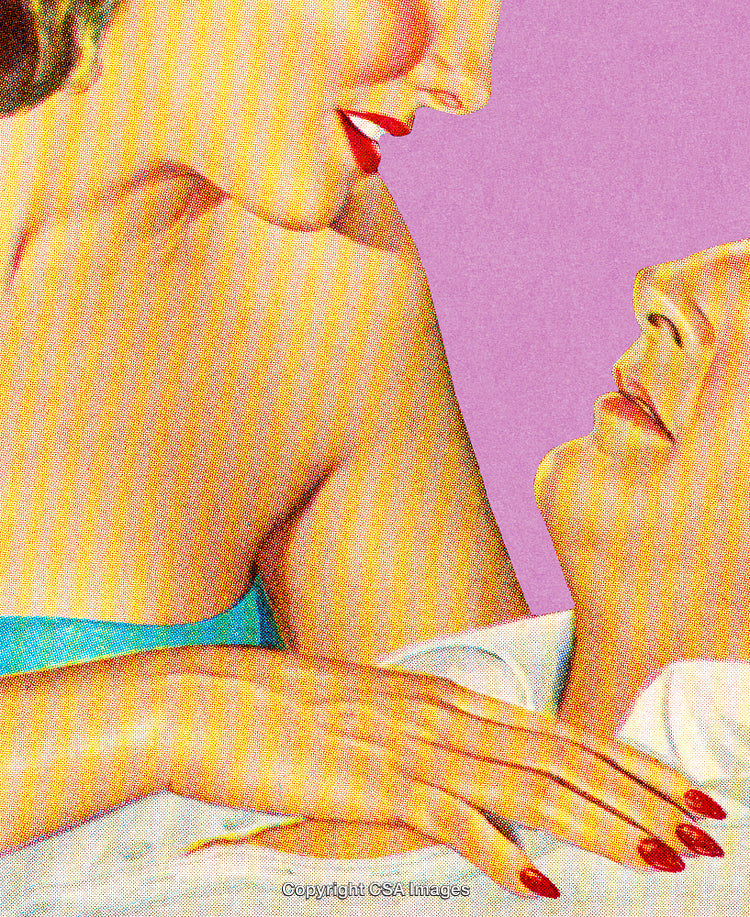 Romantic Retro Illustration of a Couple in Love with Vintage Colors