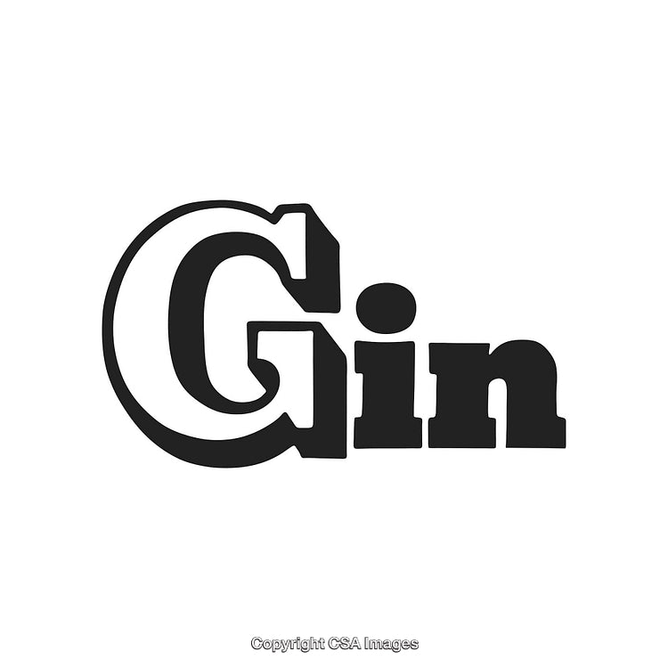 Retro Typography Featuring the Word Gin in a Bold Vintage Style