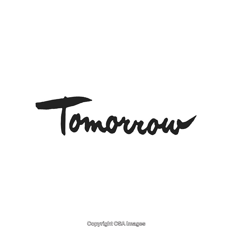 Inspirational Typography Art With the Word 'Tomorrow' in Stylish Handwritten Font